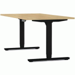 BUREAU MOTORISÉ L120XP80 CM ÉP.25 MM CHÊNE CLAIR/NOIR - EOL