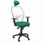 CHAISE JORQUERA EN MAILLE BLANCHE AVEC APPUI-TÊTE FIXE ET ASSISE BALI - VERDE