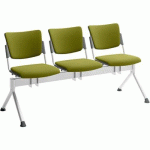 POUTRE CAMPUS TAPISSÉE TISSU POUR VISITEUR - 3 PLACES - VERT - QUADRIFOGLIO