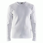 T-SHIRT MANCHES LONGUES COL ROND BLANC TAILLE XXL - BLAKLADER