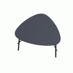 TABLE BASSE LAZY H.45 X L.60,5 X P.50 CM PLATEAU NOIR PIÈTEMENT NOIR