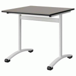 TABLE MALIBU 80X80 T6 DL STRA ANTIB GRIS U727/NOIR BLC 9016