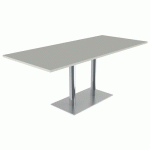 TABLE MENORCA 180X80 T6 - ÉP. 24MM STR ABS GRIS PERLE/CHROMÉ - MOBIDECOR