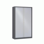 ARMOIRE MÉTAL À RIDEAUX 120 X 198 CM À MONTER CORPS ANTHRACITE COLORIS GRIS - MANUTAN COLLECTIVITÉS