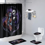 BRIDE JACK ENSEMBLE DE RIDEAUX DE DOUCHE POUR SALLE DE BAIN POUR ENFANTS DÉCOR D'HALLOWEEN POUR SALLE DE BAIN, RÉSISTANT À L'EAU 71 X 71 POUCES