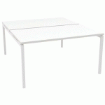 BUREAU BENCH L.140XP.163CM IDEA PIED 01 BLANC/BLANC - QUADRIFOGLIO