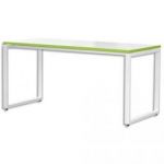 MTI BUREAU MT1 ÉLÉGANCE PLATEAU BLANC CHANT VERT PIÉTEMENT BLANC - DIMENSIONS L140 X H75 X P67 CM