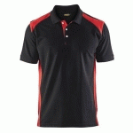 POLO PIQUÉ NOIR/ROUGE TAILLE XXL - BLAKLADER