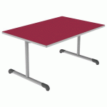TABLE BANDANA 120X80 T3 DL STRAT POLYURÉTH. CERISE GRIS/9006 - MOBIDECOR