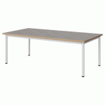TABLE MALIBU 160X80 T2 4P STRA ALAISÉ BÉTON F186/BLC 9016
