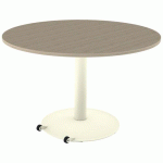 TABLE MANO MOB Ø120 T6 - STRA ABS CHÊNE BORDALINO/BEIGE 1013 - MOBIDECOR