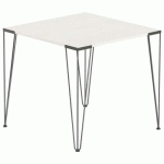 TABLE RÉUNION LORI 80 X 80 CM PLATEAU PIN PIED NOIR - MBA