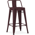 TABOURET DE BAR AVEC DOSSIER DESIGN INDUSTRIEL - 60CM - STYLIX BRONZE - ACIER, METAL - BRONZE