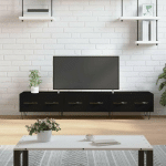 VIDAXL - MEUBLE TV NOIR 150X36X30 CM BOIS D'INGÉNIERIE