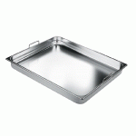 BAC GASTRO INOX 2/1 PLEIN AVEC ANSES FIXES - H 65 MM