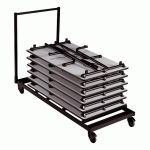 CHARIOT DE RANGEMENT NOIR POUR TABLES PLIABLES