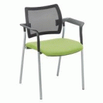 FAUTEUIL AMETS DOSSIER MAILLE PIEDS ALU ASSISE VERTE