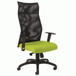 FAUTEUIL HODE HD DOS RÉSILLE NOIR ACC REG ASSISE VERT - GGI