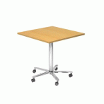 TABLE DE RÉUNION CARRÉE 80X80CM RÉGLABLE EN HT HÊTRE/ARGENT - HAMMERBACHER