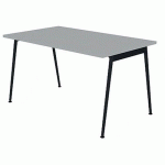 BUREAU SIMPLE 140X80 GRIS PIEDS GRIS OMBRE - QUADRIFOGLIO