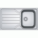 ÉVIER À ENCASTRER INOX DEKOR 1 CUVE 1 ÉGOUTTOIR 860 X 500 MM FLN 611-86 FRANKE