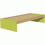 LIT SIMPLE IDENTITÉ SOMMIER AGGLO 90X190 CM ARGENT/VERT - MANUTAN COLLECTIVITÉS