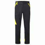 LOT DE 2 - PORTWEST CD131 PANTALON DE TRAVAIL COTON LÉGER WX1 NOIR/JAUNE - TAILLE 33 - STANDARD