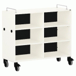 MEUBLE BAS SHIFT+ LANDSCAPE MÉLAMINÉ 4 ÉTAGÈRES - BLANC - NOIR - MANUTAN COLLECTIVITÉS