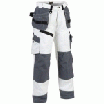 PANTALON DE TRAVAIL X1500 PEINTRE BLANC/GRIS TAILLE 52C - BLAKLADER