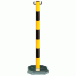 POTEAU PVC SUR SOCLE FINITION JAUNE/NOIR LESTÉ À 35 KG - CROSO
