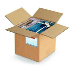 RAJA CAISSE AMÉRICAINE CARTON SIMPLE CANNELURE - L.INT. 20 X L.20 X H.20 CM - KRAFT BRUN - LOT DE 25