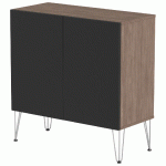 RANGMENT MI-HAUT JAVA 120 CM 2 PORTES NOYER/NOIR - MANUTAN COLLECTIVITÉS