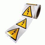 ROULEAU DE PICTOS DE DANGER - DANGER ÉLECTRICITÉ - W012 25 MM