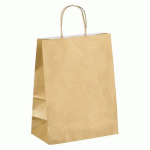 SACS BOUTIQUE KRAFT OR POIGNÉES TORSADÉES 30 X 23 X 12 CM - 50 SACS