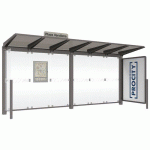 ABRI BUS VENISE 5 M 1 VITRINE 1 BARDAGE LATÉRAL GRIS PROCITY - PROCITY