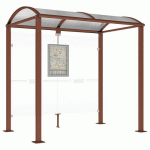 ABRI BUS VOÛTE 2.50 M SANS BARDAGES LATÉRAUX - ASPECT CORTEN - PROCITY