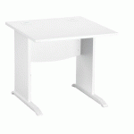 BUREAU DROIT EXCELLENS BOIS L 80 CM PIÈTEMENT BOIS EN L BLANC