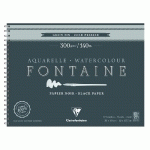 FONTAINE NOIR ALBUM SPIRALÉ 12F 30X40CM 300G GRAIN FIN - NOIR - LOT DE 2