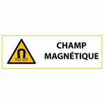 LOT DE 2 - SIGNALÉTIQUE DE DANGER - PICTO CHAMP MAGNÉTIQUE - W006 - ISO 7010 - 450 X 150 MM - VINYLE SOUPLE AUTOCOLLANT