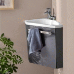 MOB-IN - MEUBLE LAVE-MAINS SKINO GRIS ANTHRACITE + ROBINET CHROMÉ - GRIS ANTHRACITE