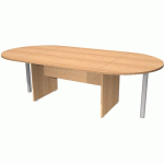 TABLE DE RÉUNION OVALE PIEDS RENFORT MÉTAL FAST - HÊTRE