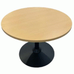 TABLE RONDE DE RÉUNION - COULEUR BOIS - BASE NOIRE