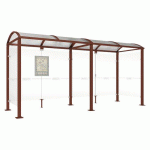 ABRI BUS VOÛTE 5 M AVEC BARDAGES LATÉRAUX - ASPECT CORTEN - PROCITY