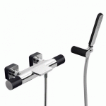 BAIN‑DOUCHE THERMOSTATIQUE AVEC CASCADE. DOUCHETTE À MAIN ANTICALCAIRE AVEC SUPPORT ORIENTABLE ET FLEXIBLE. - TRES 20017409NE