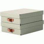 BOÎTE DE RANGEMENT PURO, CARTON, 8 L, SET DE 2, BEIGE