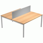 BUREAU BENCH FAST 4 PIEDS PANNEAU ÉCRAN 140X164CM - HÊTRE