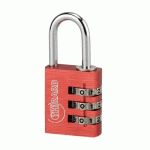 CADENAS ALUMINIUM À CODE - ALUCODE - 3 VIROLES - ROUGE FTH THIRARD