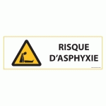 PANNEAU D'OBLIGATION RISQUE D'ASPHYXIE  ISO 7010 - W041  - 297 X 105 MM - VINYLE SOUPLE AUTOCOLLANT - LOT DE 3