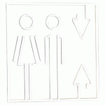 PICTOGRAMME ASCENSEUR - BLANC