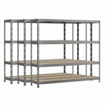 RAYONNAGE MODULO - JEU 3 ÉTAGÈRES RACK - 4 PLATEAUX